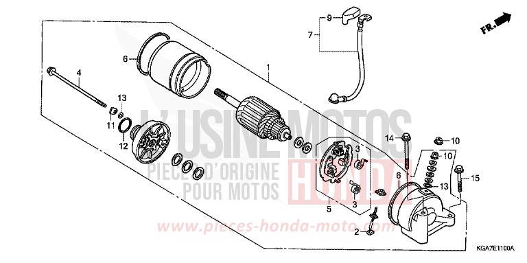 STARTING MOTOR for CG125 TITAN ES FORCE SILVER METALLIC (NH411) from 2004